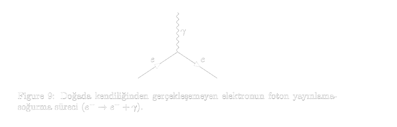 Figür 9: Elektronun foton yayınlama-soğurma süreci